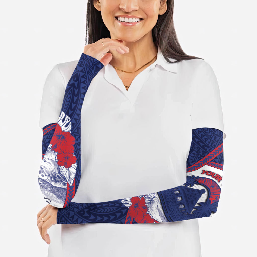 Personalised Falefa Samoa Village Arm Sleeves Valley Polynesian Tribal Hibiscus Floral