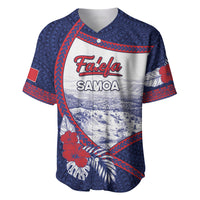 Personalised Falefa Samoa Village Baseball Jersey Valley Polynesian Tribal Hibiscus Floral