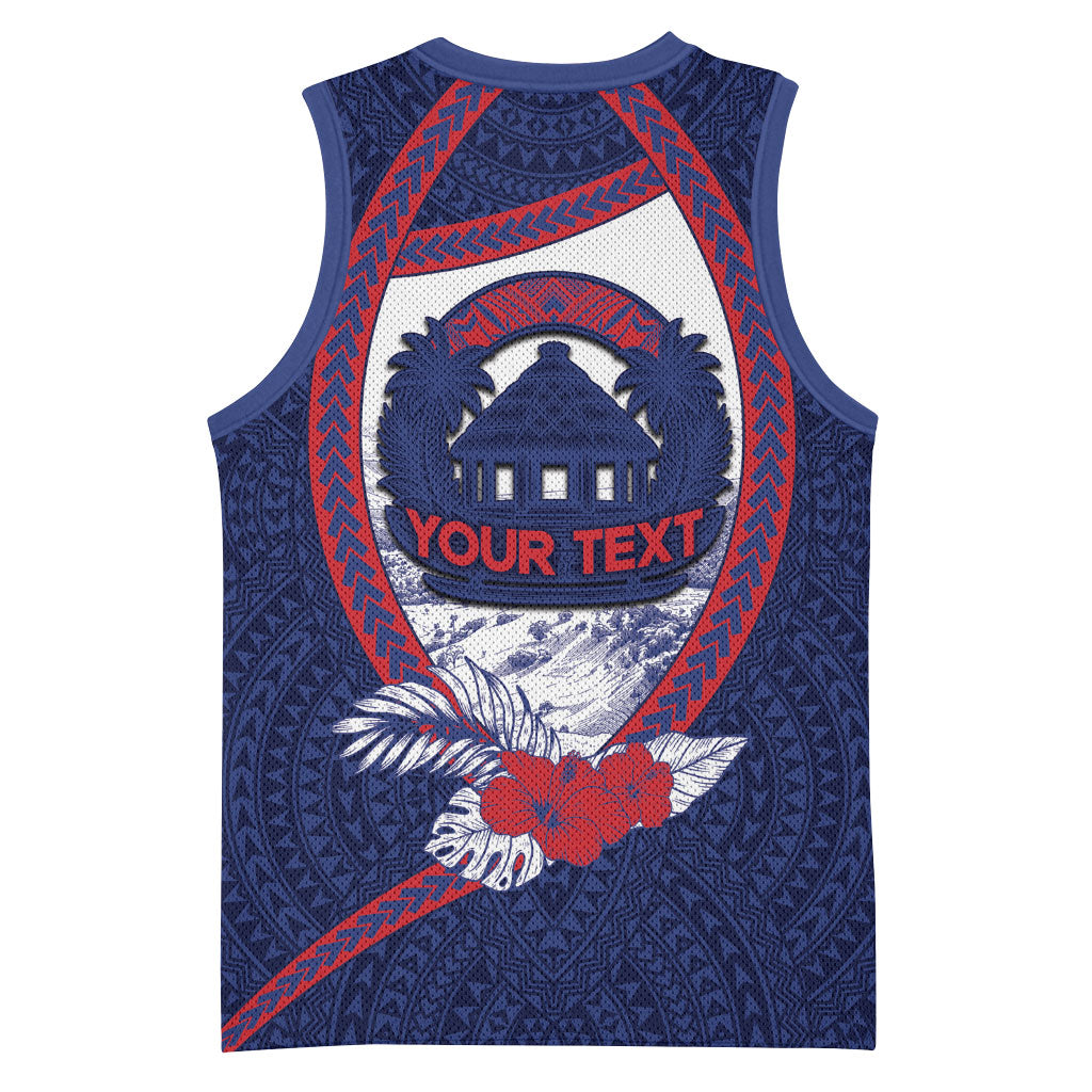 Personalised Falefa Samoa Village Basketball Jersey Valley Polynesian Tribal Hibiscus Floral