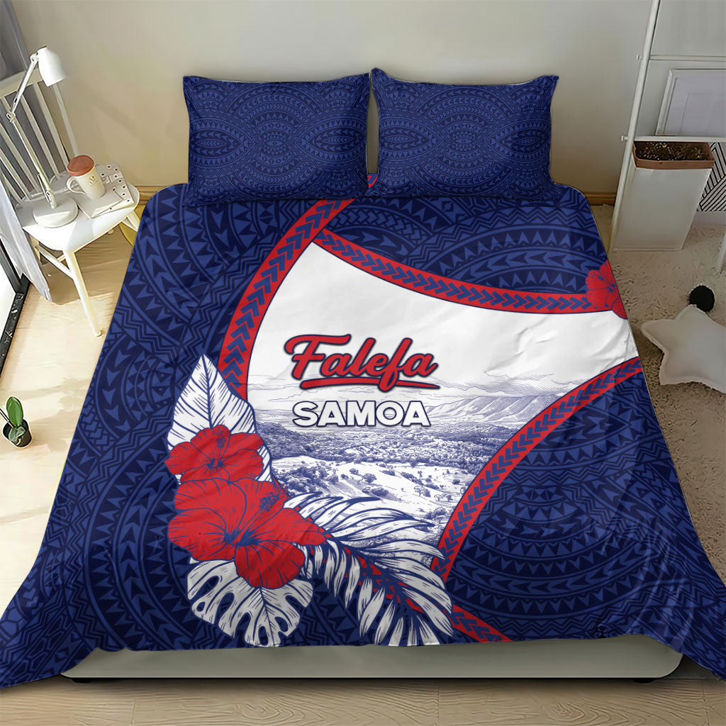 Falefa Samoa Village Bedding Set Valley Polynesian Tribal Hibiscus Floral
