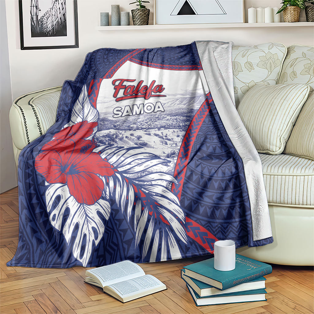 Falefa Samoa Village Blanket Valley Polynesian Tribal Hibiscus Floral