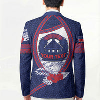 Personalised Falefa Samoa Village Blazer Valley Polynesian Tribal Hibiscus Floral