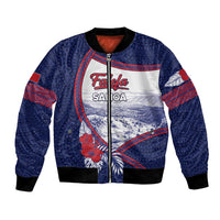 Personalised Falefa Samoa Village Bomber Jacket Valley Polynesian Tribal Hibiscus Floral