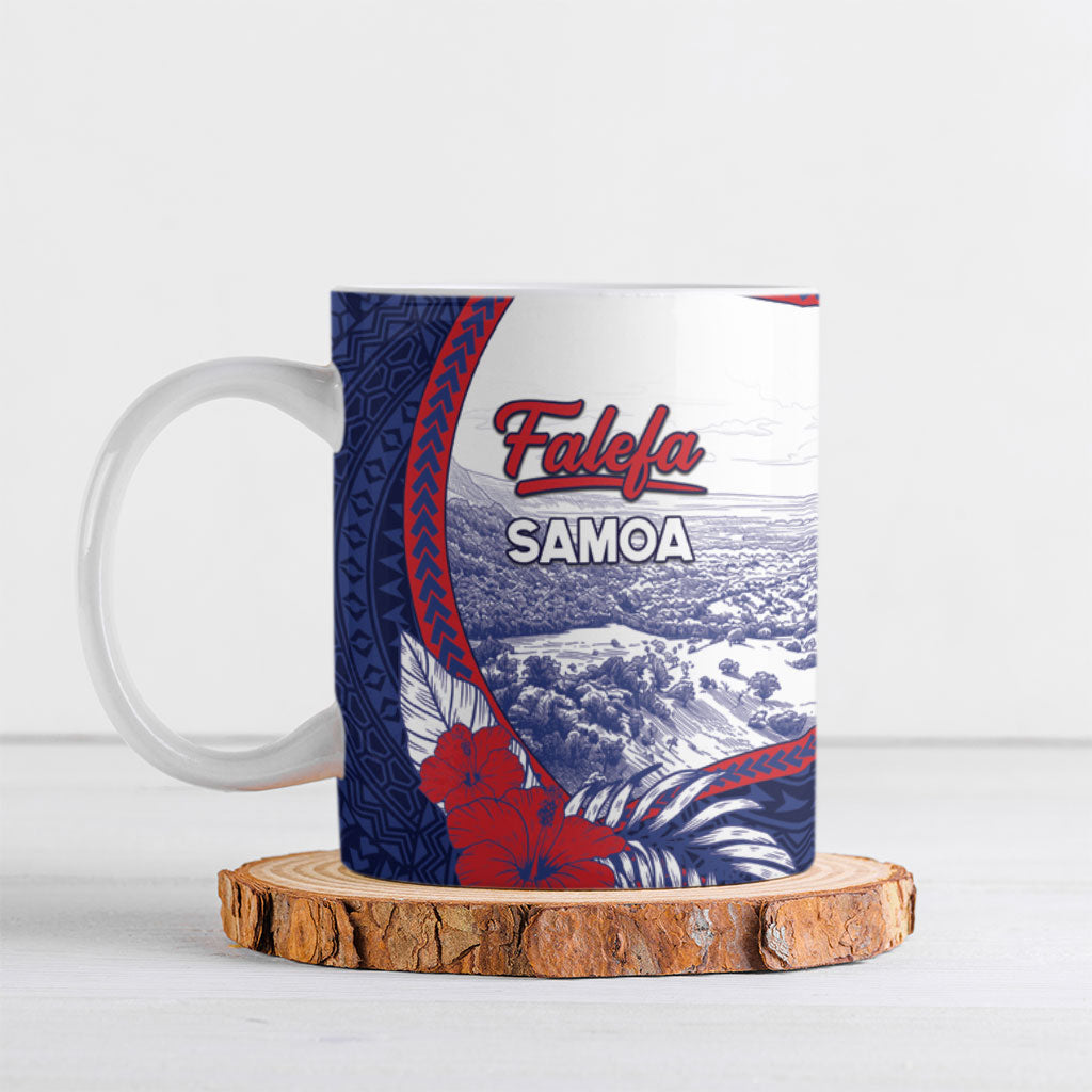 Personalised Falefa Samoa Village Ceramic Mug Valley Polynesian Tribal Hibiscus Floral