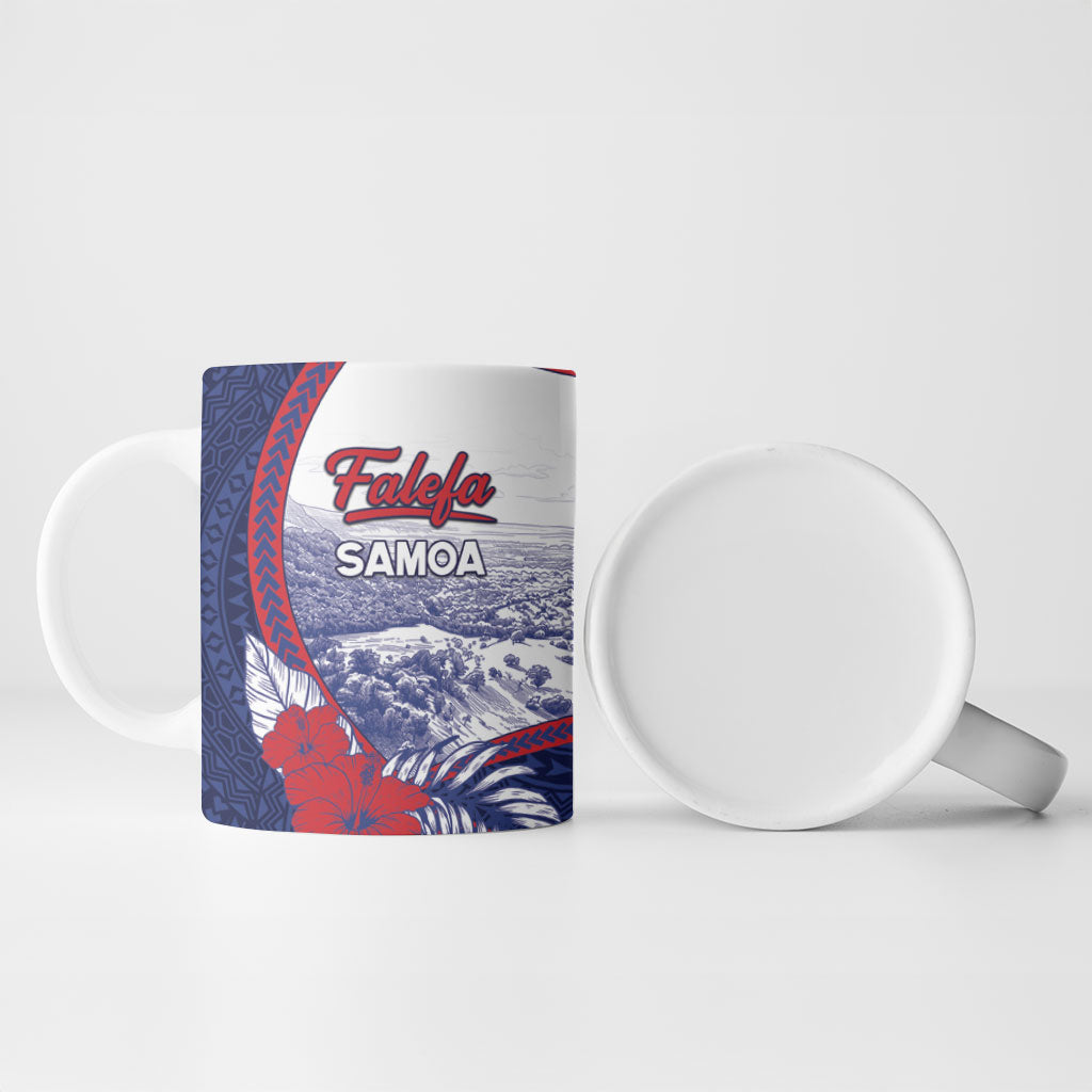 Personalised Falefa Samoa Village Ceramic Mug Valley Polynesian Tribal Hibiscus Floral