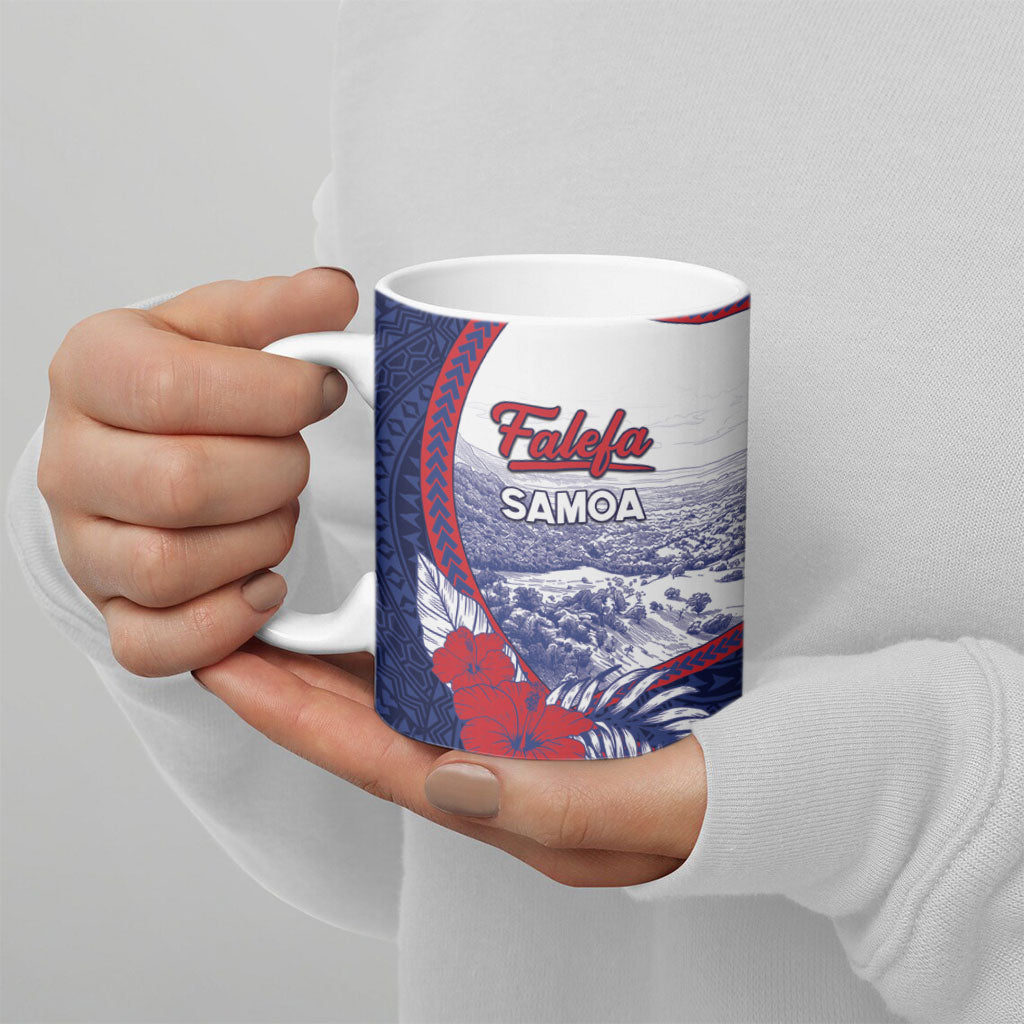 Personalised Falefa Samoa Village Ceramic Mug Valley Polynesian Tribal Hibiscus Floral