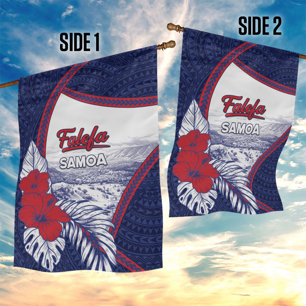 Falefa Samoa Village Garden Flag Valley Polynesian Tribal Hibiscus Floral