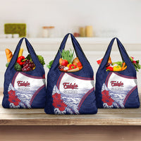 Falefa Samoa Village Grocery Bag Valley Polynesian Tribal Hibiscus Floral