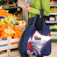 Falefa Samoa Village Grocery Bag Valley Polynesian Tribal Hibiscus Floral