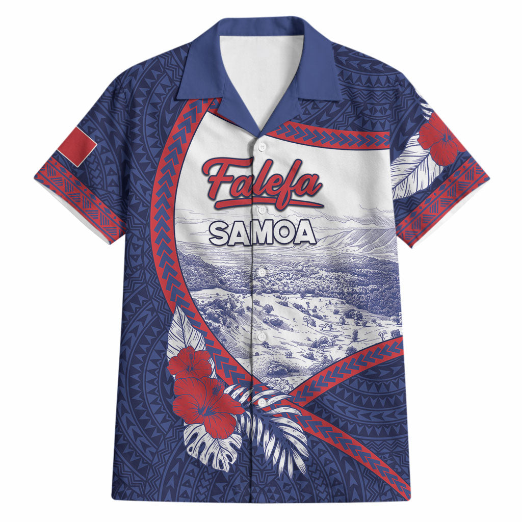 Personalised Falefa Samoa Village Hawaiian Shirt Valley Polynesian Tribal Hibiscus Floral