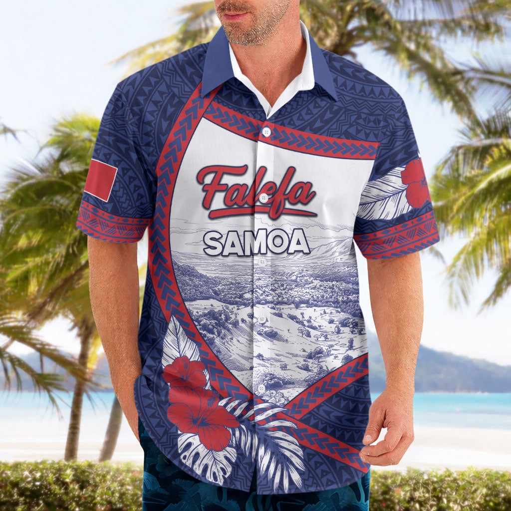 Personalised Falefa Samoa Village Hawaiian Shirt Valley Polynesian Tribal Hibiscus Floral