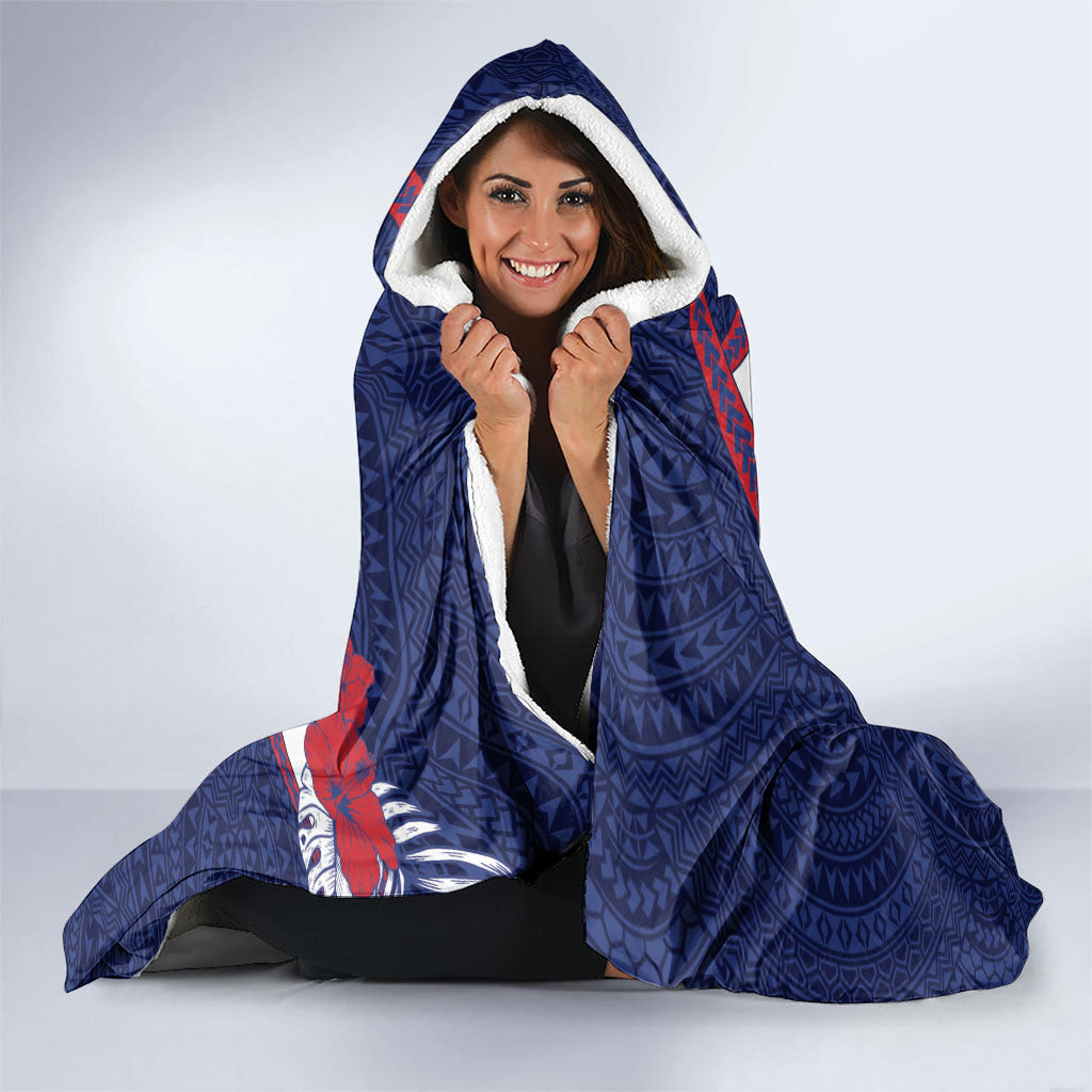 Falefa Samoa Village Hooded Blanket Valley Polynesian Tribal Hibiscus Floral