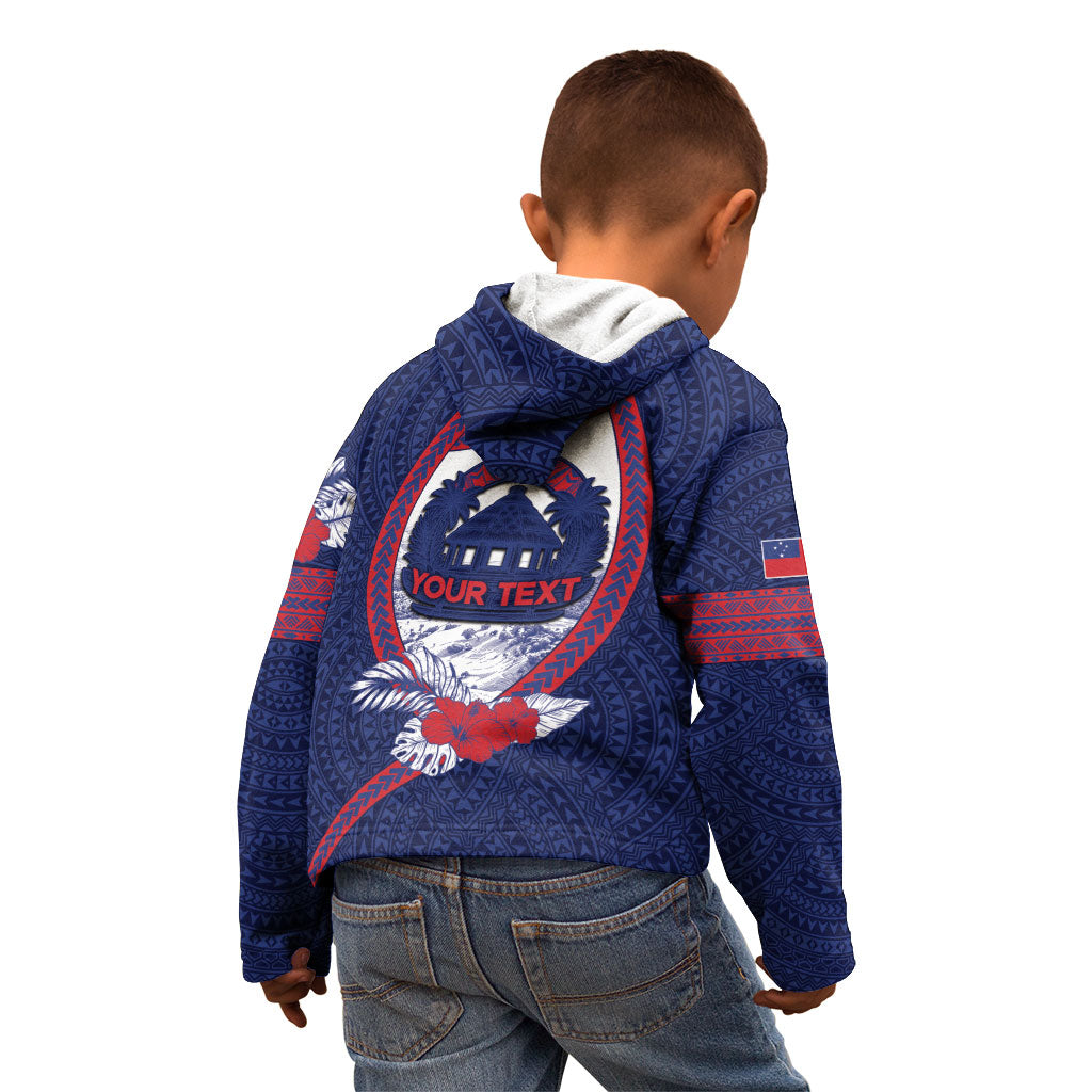 Personalised Falefa Samoa Village Kid Hoodie Valley Polynesian Tribal Hibiscus Floral