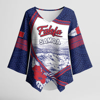 Personalised Falefa Samoa Village Kimono Sleeve Blouse Valley Polynesian Tribal Hibiscus Floral