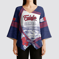 Personalised Falefa Samoa Village Kimono Sleeve Blouse Valley Polynesian Tribal Hibiscus Floral
