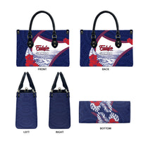 Falefa Samoa Village Leather Bag Valley Polynesian Tribal Hibiscus Floral