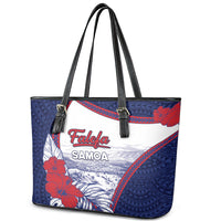 Falefa Samoa Village Leather Tote Bag Valley Polynesian Tribal Hibiscus Floral