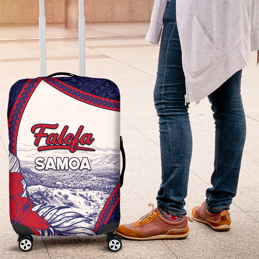 Falefa Samoa Village Luggage Cover Valley Polynesian Tribal Hibiscus Floral