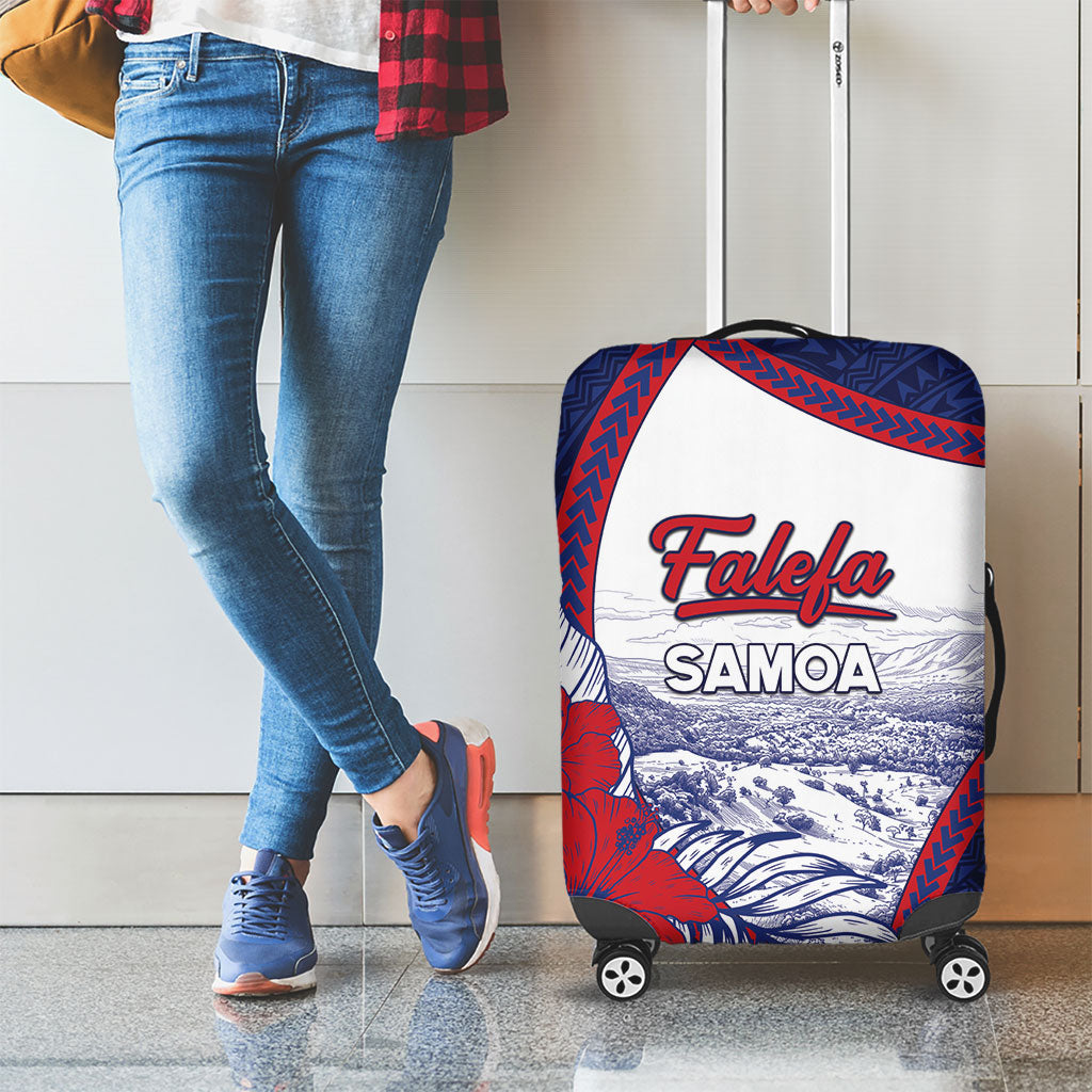 Falefa Samoa Village Luggage Cover Valley Polynesian Tribal Hibiscus Floral