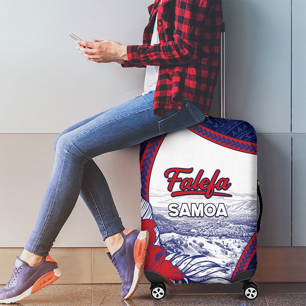 Falefa Samoa Village Luggage Cover Valley Polynesian Tribal Hibiscus Floral