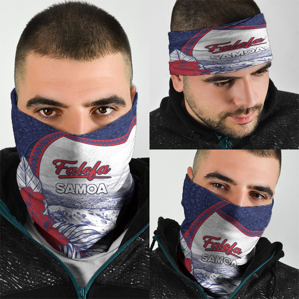 Falefa Samoa Village Neck Gaiter Valley Polynesian Tribal Hibiscus Floral