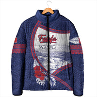 Personalised Falefa Samoa Village Padded Jacket Valley Polynesian Tribal Hibiscus Floral