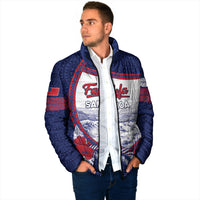 Personalised Falefa Samoa Village Padded Jacket Valley Polynesian Tribal Hibiscus Floral