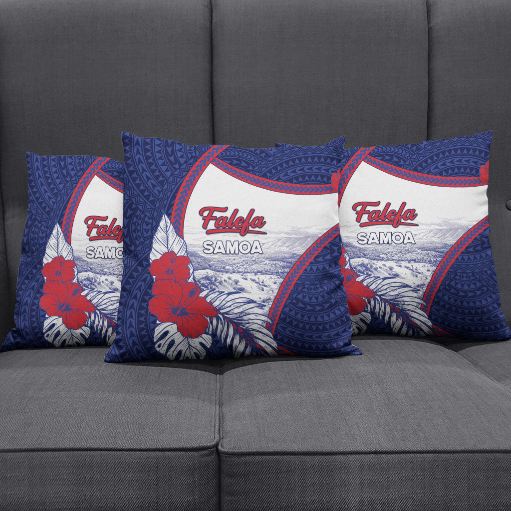 Falefa Samoa Village Pillow Cover Valley Polynesian Tribal Hibiscus Floral