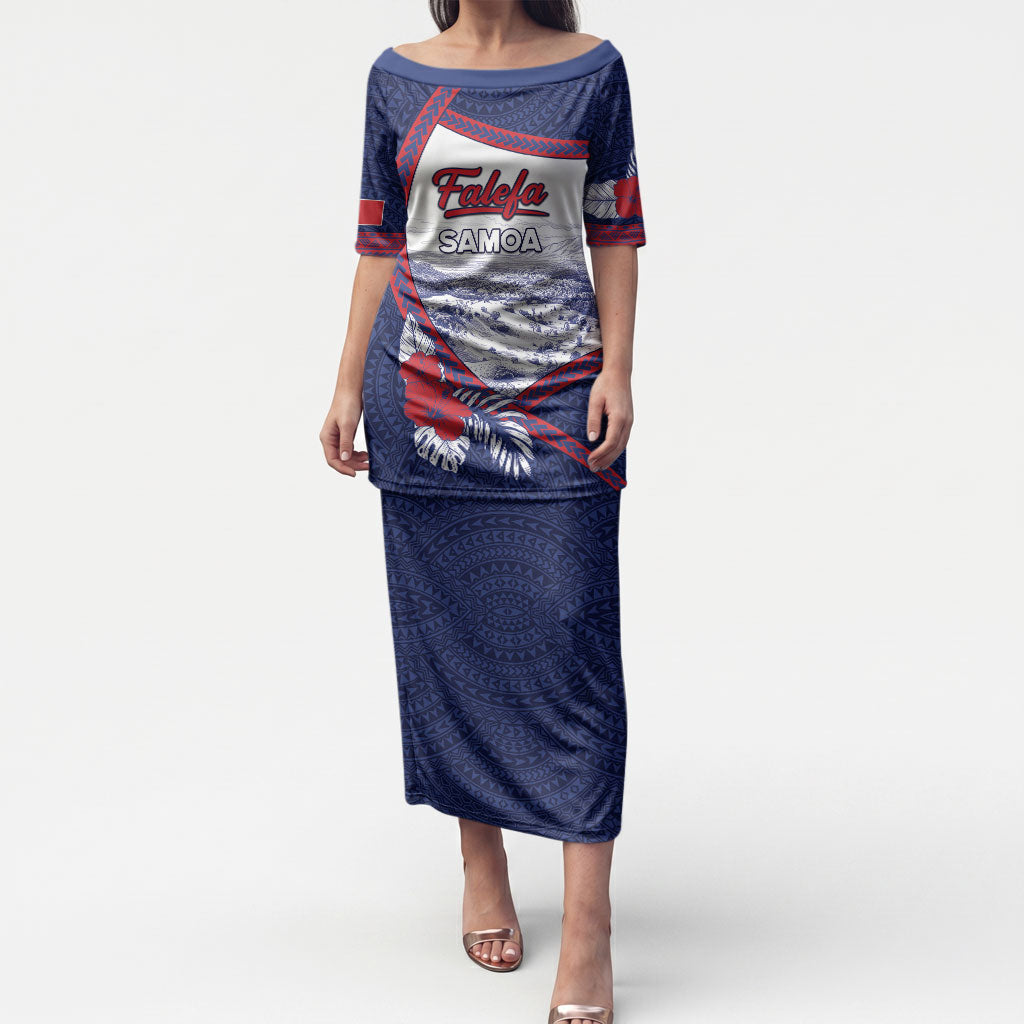 Personalised Falefa Samoa Village Puletasi Valley Polynesian Tribal Hibiscus Floral