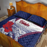 Falefa Samoa Village Quilt Bed Set Valley Polynesian Tribal Hibiscus Floral