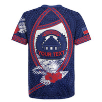 Personalised Falefa Samoa Village Rugby Jersey Valley Polynesian Tribal Hibiscus Floral
