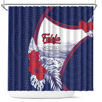 Falefa Samoa Village Shower Curtain Valley Polynesian Tribal Hibiscus Floral