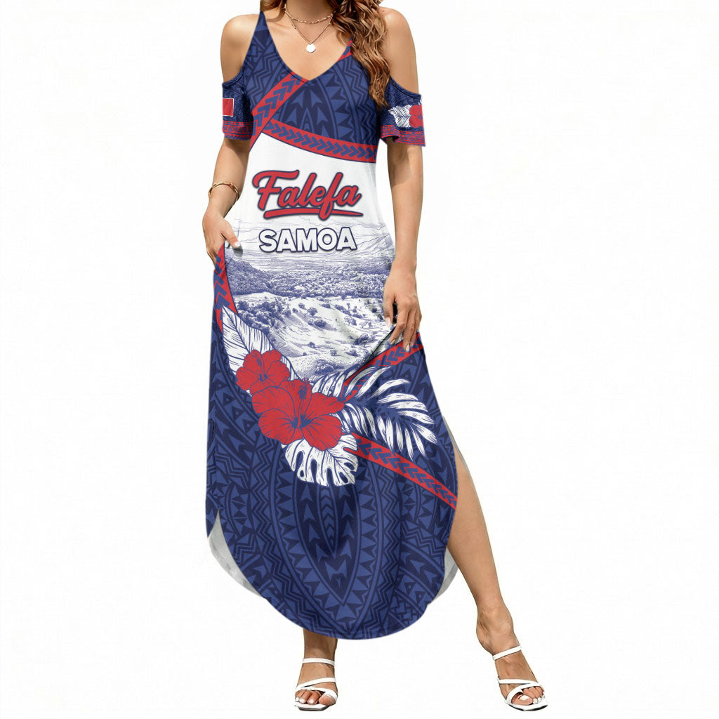 Personalised Falefa Samoa Village Summer Maxi Dress Valley Polynesian Tribal Hibiscus Floral
