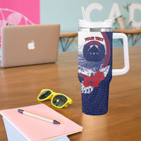 Personalised Falefa Samoa Village Tumbler With Handle Valley Polynesian Tribal Hibiscus Floral