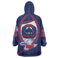 Personalised Falefa Samoa Village Wearable Blanket Hoodie Valley Polynesian Tribal Hibiscus Floral