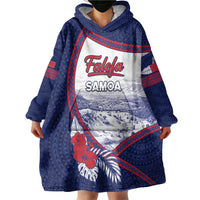 Personalised Falefa Samoa Village Wearable Blanket Hoodie Valley Polynesian Tribal Hibiscus Floral