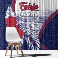 Falefa Samoa Village Window Curtain Valley Polynesian Tribal Hibiscus Floral