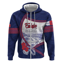 Personalised Falefa Samoa Village Zip Hoodie Valley Polynesian Tribal Hibiscus Floral