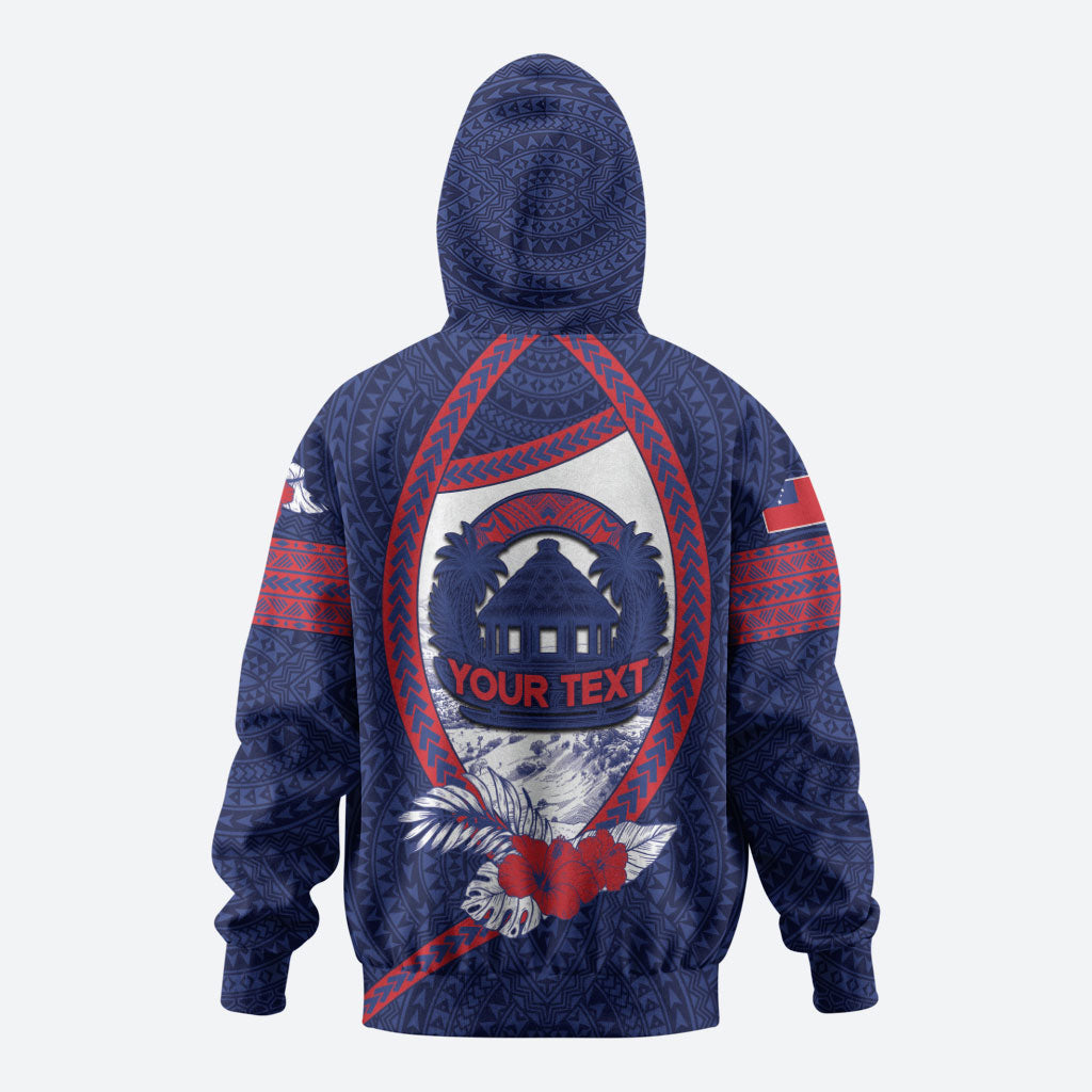 Personalised Falefa Samoa Village Zip Hoodie Valley Polynesian Tribal Hibiscus Floral