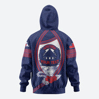 Personalised Falefa Samoa Village Zip Hoodie Valley Polynesian Tribal Hibiscus Floral