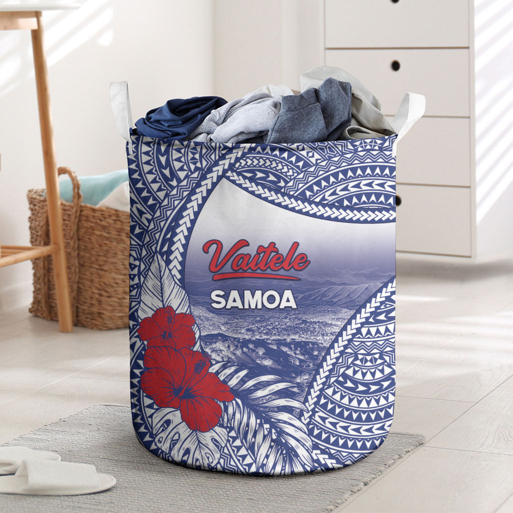 Vaitele Samoa Village Laundry Basket Falefa Valley Polynesian Tribal Hibiscus Floral