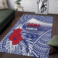 Vaitele Samoa Village Area Rug Falefa Valley Polynesian Tribal Hibiscus Floral
