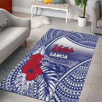 Vaitele Samoa Village Area Rug Falefa Valley Polynesian Tribal Hibiscus Floral