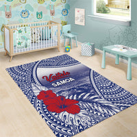 Vaitele Samoa Village Area Rug Falefa Valley Polynesian Tribal Hibiscus Floral