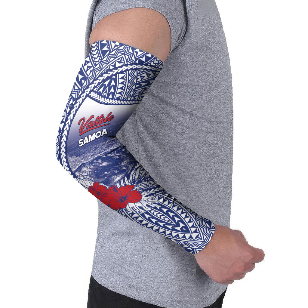 Personalised Vaitele Samoa Village Arm Sleeves Falefa Valley Polynesian Tribal Hibiscus Floral