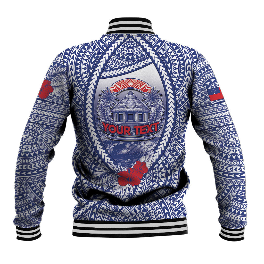 Personalised Vaitele Samoa Village Baseball Jacket Falefa Valley Polynesian Tribal Hibiscus Floral