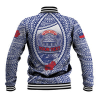 Personalised Vaitele Samoa Village Baseball Jacket Falefa Valley Polynesian Tribal Hibiscus Floral