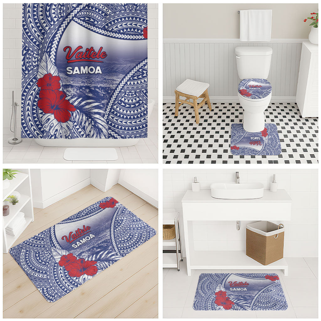 Vaitele Samoa Village Bathroom Set Falefa Valley Polynesian Tribal Hibiscus Floral