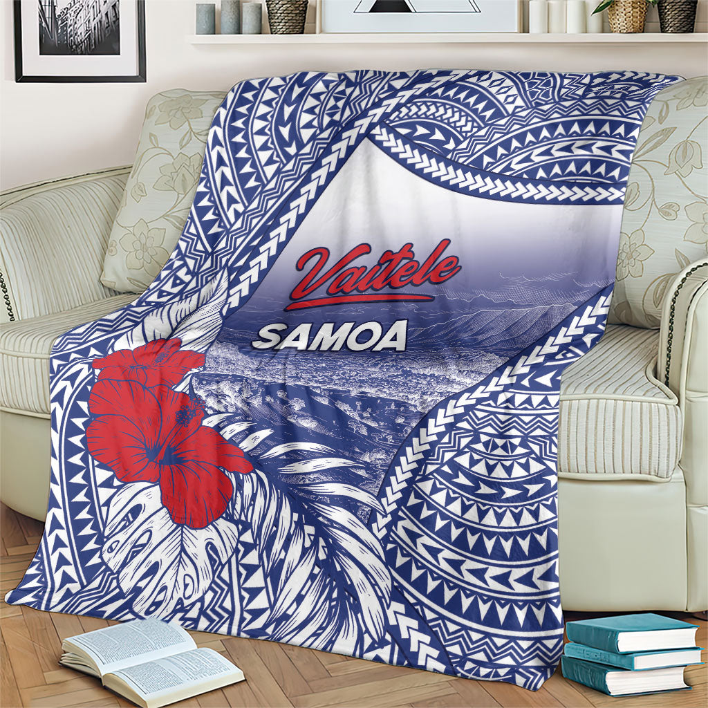 Vaitele Samoa Village Blanket Falefa Valley Polynesian Tribal Hibiscus Floral