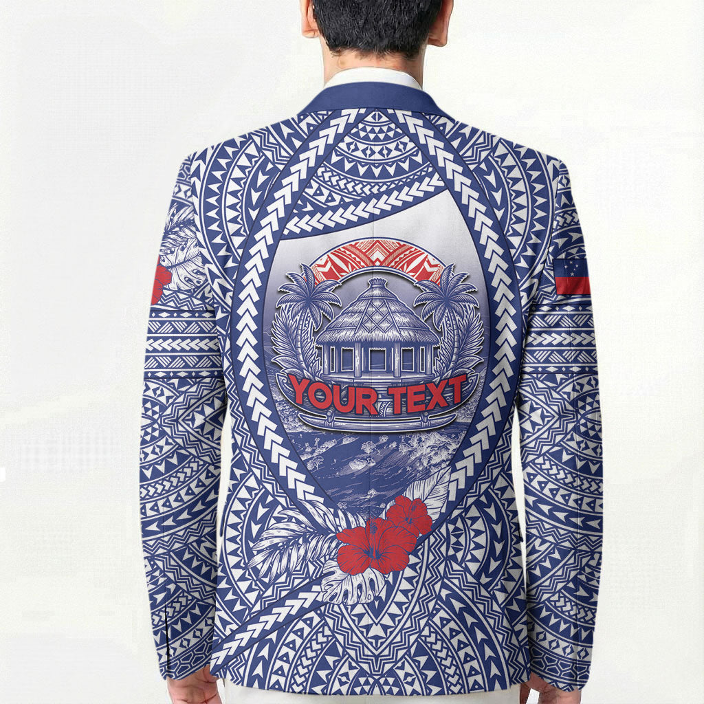 Personalised Vaitele Samoa Village Blazer Falefa Valley Polynesian Tribal Hibiscus Floral